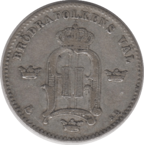 1887 SWEDEN SILVER 10 ORE - SILVER WORLD COINS - Cambridgeshire Coins