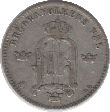 1887 SWEDEN SILVER 10 ORE - SILVER WORLD COINS - Cambridgeshire Coins