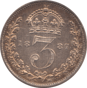 1887 THREEPENCE ( AUNC ) 2 - Threepence - Cambridgeshire Coins