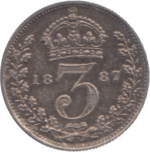 1887 THREEPENCE ( EF ) 11 - Threepence - Cambridgeshire Coins