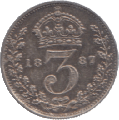 1887 THREEPENCE ( EF ) 11 - Threepence - Cambridgeshire Coins