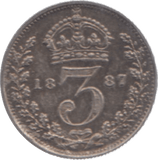 1887 THREEPENCE ( EF ) 11 - Threepence - Cambridgeshire Coins