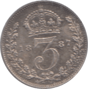 1887 THREEPENCE ( EF ) - Threepence - Cambridgeshire Coins