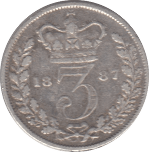 1887 THREEPENCE ( FINE ) - Threepence - Cambridgeshire Coins