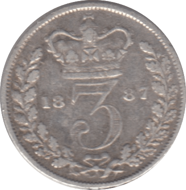 1887 THREEPENCE ( FINE ) - Threepence - Cambridgeshire Coins
