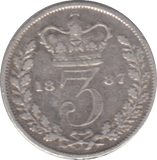 1887 THREEPENCE ( FINE ) - Threepence - Cambridgeshire Coins