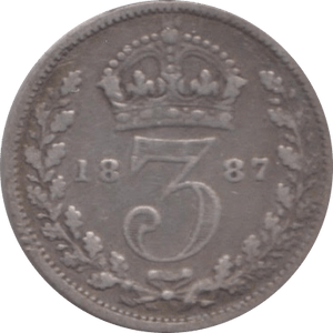 1887 THREEPENCE ( FINE ) - Threepence - Cambridgeshire Coins