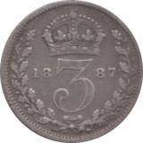 1887 THREEPENCE ( FINE ) - Threepence - Cambridgeshire Coins