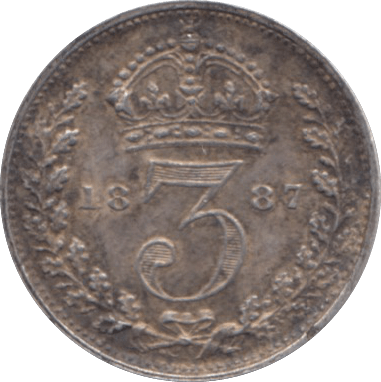 1887 THREEPENCE ( GVF ) - Threepence - Cambridgeshire Coins