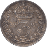 1887 THREEPENCE ( GVF ) - Threepence - Cambridgeshire Coins