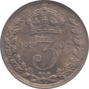 1887 THREEPENCE ( UNC ) 25 - Threepence - Cambridgeshire Coins