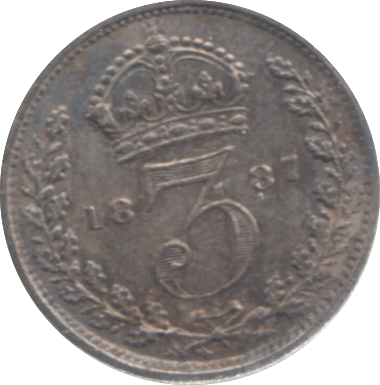1887 THREEPENCE ( UNC ) 2 - Threepence - Cambridgeshire Coins