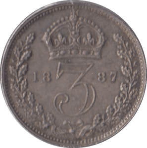 1887 THREEPENCE ( UNC ) - Threepence - Cambridgeshire Coins