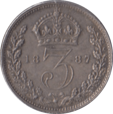 1887 THREEPENCE ( UNC ) - Threepence - Cambridgeshire Coins
