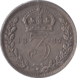 1887 THREEPENCE ( UNC ) - Threepence - Cambridgeshire Coins