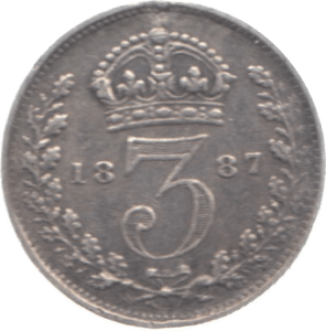 1887 THREEPENCE ( VF ) 3 - Threepence - Cambridgeshire Coins