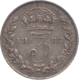 1887 THREEPENCE ( VF ) - Threepence - Cambridgeshire Coins