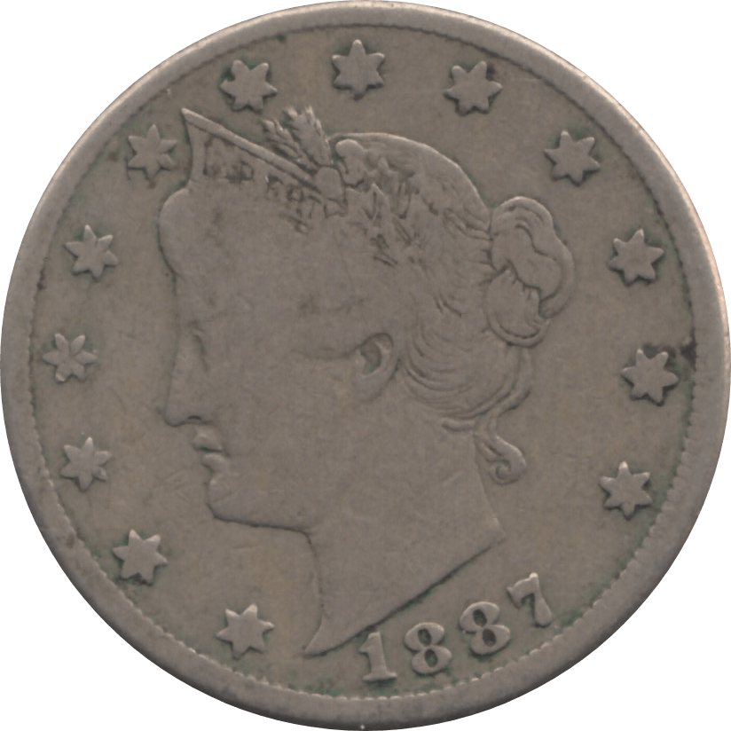 1887 USA 5 CENT - WORLD COINS - Cambridgeshire Coins