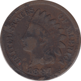 1887 USA ONE CENT - WORLD COINS - Cambridgeshire Coins