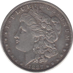 1887 USA SILVER MORGAN DOLLAR PHILADELPHIA MINT - SILVER WORLD COINS - Cambridgeshire Coins