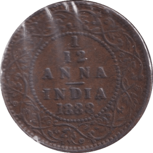 1888 1/12 ANNA INDIA - WORLD COINS - Cambridgeshire Coins