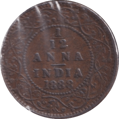 1888 1/12 ANNA INDIA - WORLD COINS - Cambridgeshire Coins