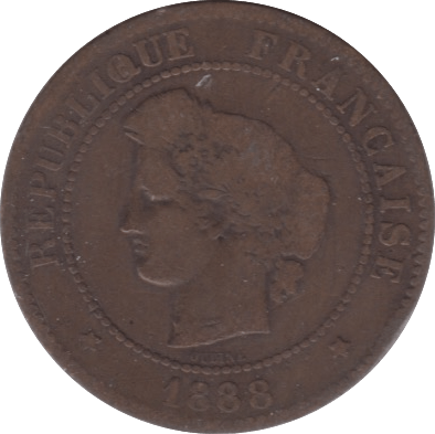 1888 5 CENTIMES FRANCE - WORLD COINS - Cambridgeshire Coins