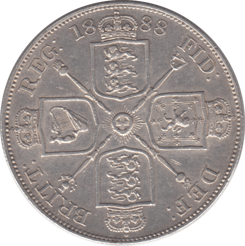 1888 DOUBLE FLORIN ( FINE ) - Double Florin - Cambridgeshire Coins