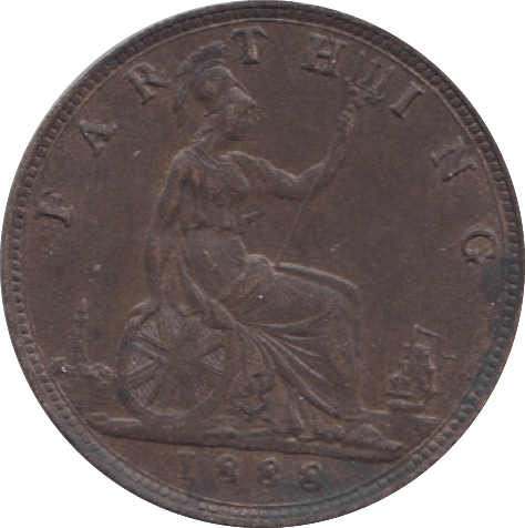 1888 FARTHING ( AUNC ) 23 - Farthing - Cambridgeshire Coins