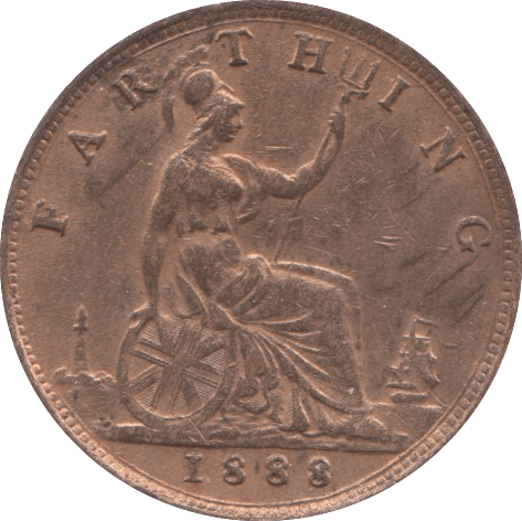 1888 FARTHING ( AUNC ) - Farthing - Cambridgeshire Coins
