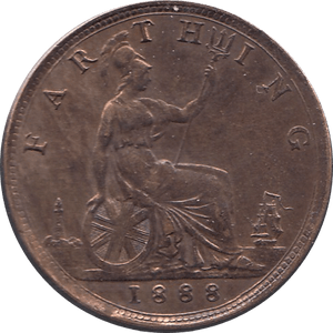 1888 FARTHING CLEANED ( GVF ) - Farthing - Cambridgeshire Coins