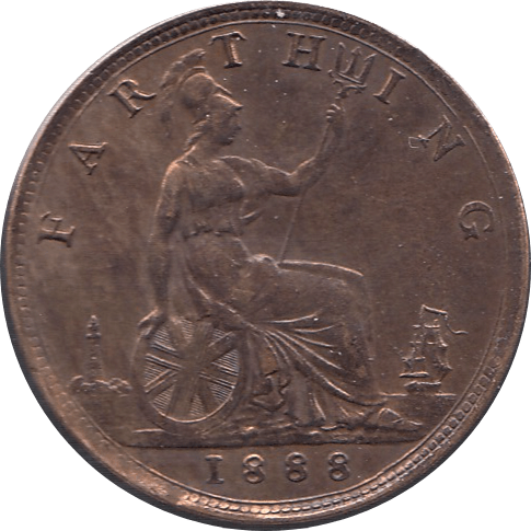 1888 FARTHING CLEANED ( GVF ) - Farthing - Cambridgeshire Coins