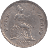 1888 FOURPENCE ( GF ) 23 - Fourpence - Cambridgeshire Coins