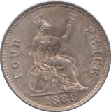 1888 FOURPENCE ( UNC ) - Fourpence - Cambridgeshire Coins