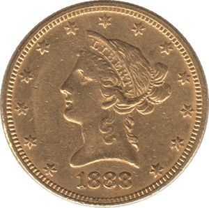 1888 GOLD 10 DOLLAR USA - Gold World Coins - Cambridgeshire Coins