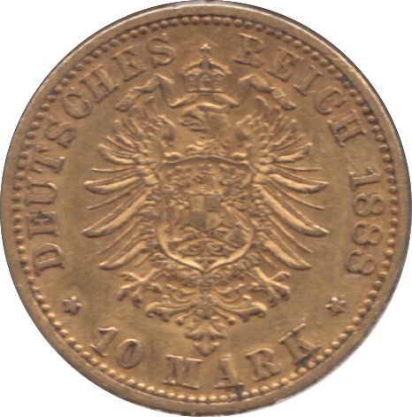 1888 GOLD GERMANY 10 MARKS REF B - Gold World Coins - Cambridgeshire Coins