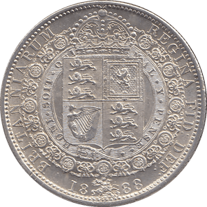 1888 HALFCROWN ( AUNC ) - Halfcrown - Cambridgeshire Coins