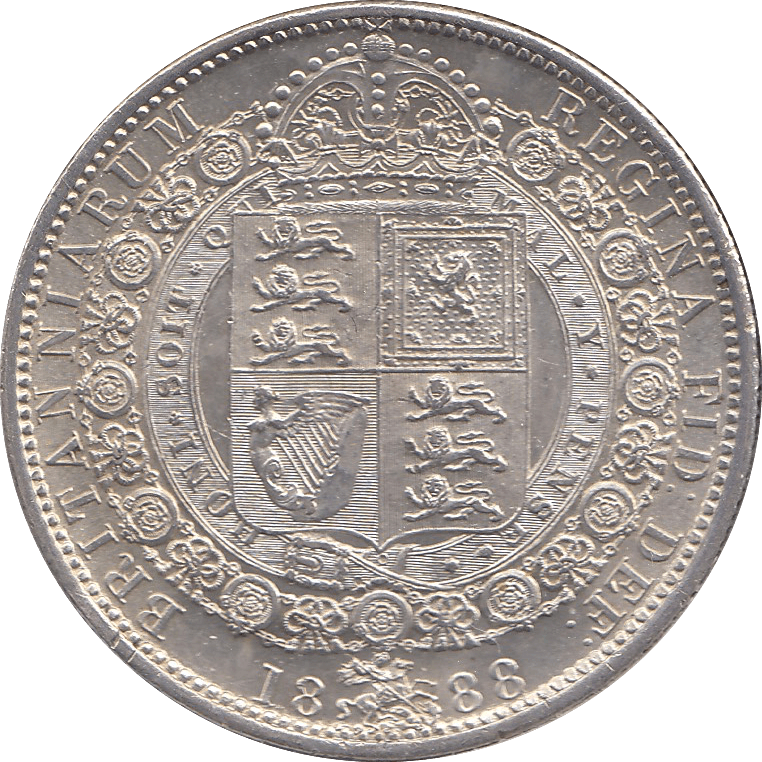 1888 HALFCROWN ( AUNC ) - Halfcrown - Cambridgeshire Coins