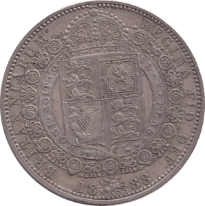 1888 HALFCROWN ( EF ) - Halfcrown - Cambridgeshire Coins