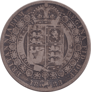 1888 HALFCROWN ( FINE ) - halfcrown - Cambridgeshire Coins