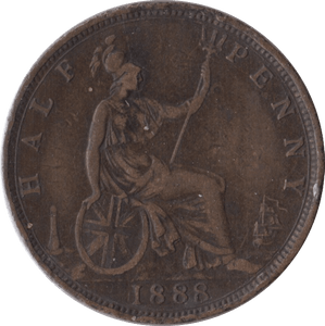 1888 HALFPENNY ( FINE ) - Halfpenny - Cambridgeshire Coins