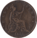 1888 HALFPENNY ( FINE ) - Halfpenny - Cambridgeshire Coins