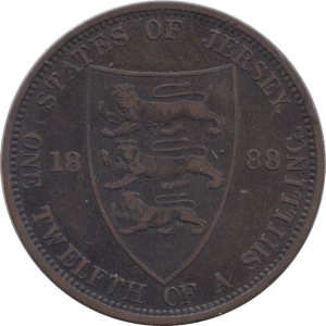1888 JERSEY 1/12 OF A SHILLING - WORLD COINS - Cambridgeshire Coins