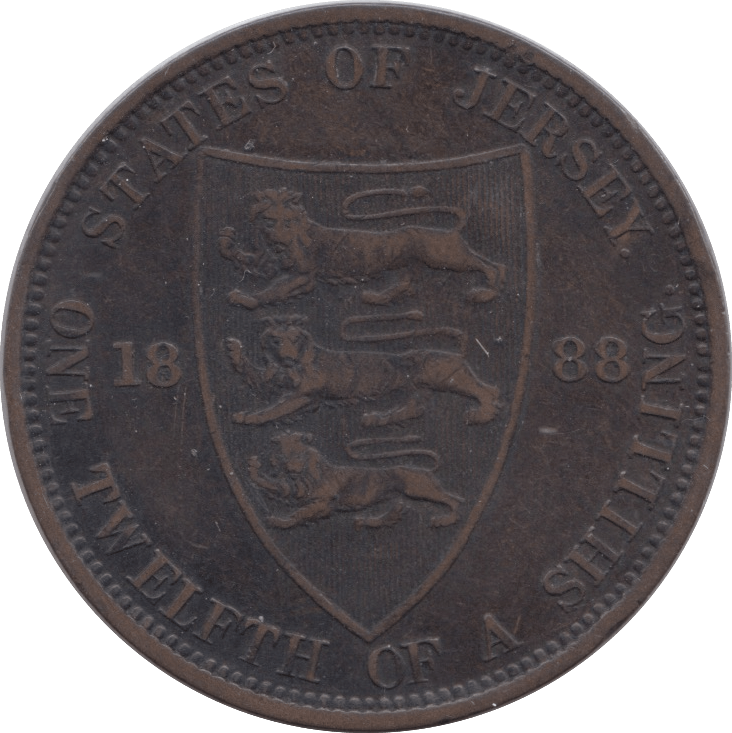 1888 JERSEY 1/12 OF A SHILLING - WORLD COINS - Cambridgeshire Coins