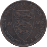 1888 JERSEY 1/12 OF A SHILLING - WORLD COINS - Cambridgeshire Coins