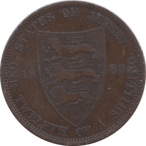 1888 JERSEY 1/12 OF A SHILLING - WORLD COINS - Cambridgeshire Coins
