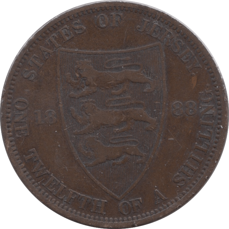 1888 JERSEY 1/12 OF A SHILLING - WORLD COINS - Cambridgeshire Coins