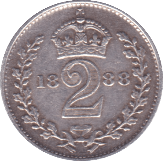 1888 MAUNDY TWOPENCE ( EF ) - Maundy Coins - Cambridgeshire Coins