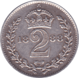 1888 MAUNDY TWOPENCE ( EF ) - Maundy Coins - Cambridgeshire Coins