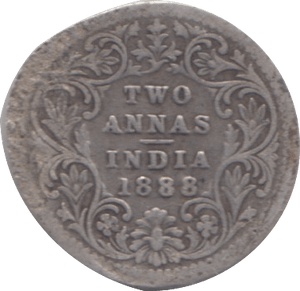 1888 SILVER 2 ANNAS INDIA - SILVER WORLD COINS - Cambridgeshire Coins